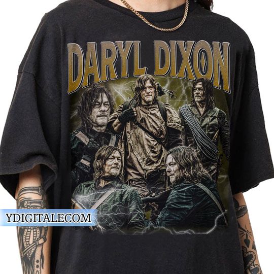 Vintage 90s Graphic Style Daryl Dixon T-shirt, The Walking D Gifts For Man and Women Unisex T-shirt
