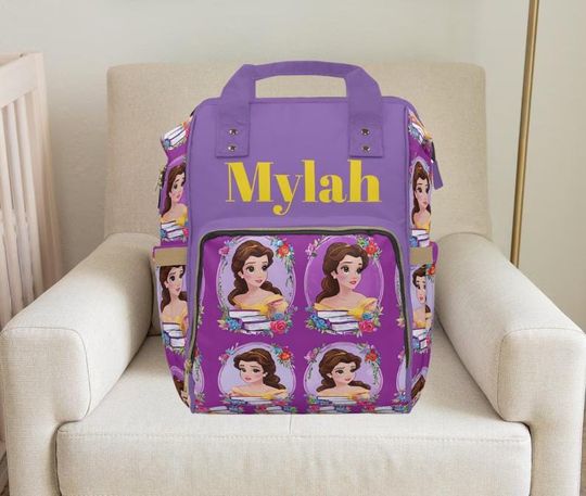Disney Princess Diaper Backpack, Custom Baby Diaper Bag, Nursery Accessory