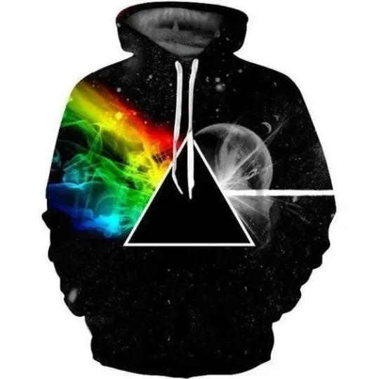 Pink Floyd The Dark Side of the Moon Contrast Rock Band All Over Print Hoodie 3D