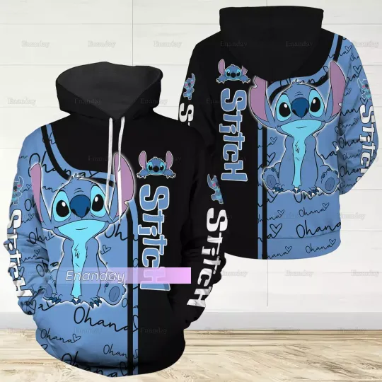 Stitch Ohana 3D HOODIE US Size All Over Print Father Day Gift Best Price