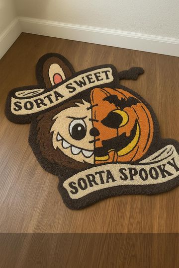 Scary Labubu Tufted Rug, 3D Rugs, Funny Room Decor, Unique Home Decor, Halloween Floor Mat