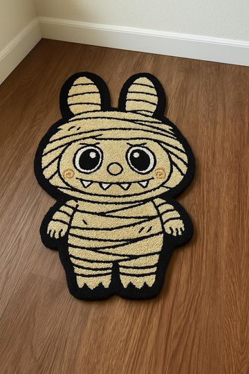 Halloween Labubu Tufted Rug, 3D Rugs, Spooky Funny Decor, Cute Monster Rug, Unique Home Gift