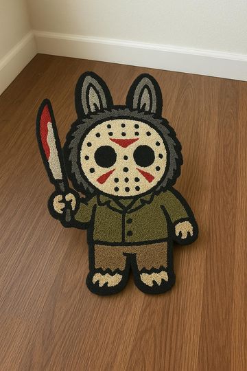 Monster Labubu Tufted Rug, 3D Rugs, Whimsical Cartoon Floor Rug, Funny Room Decor for Kids