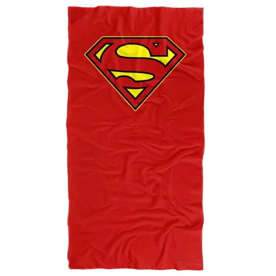 Superman Beach Towel, 30"x60", Superman Cape Full Color Logo Beach Towel