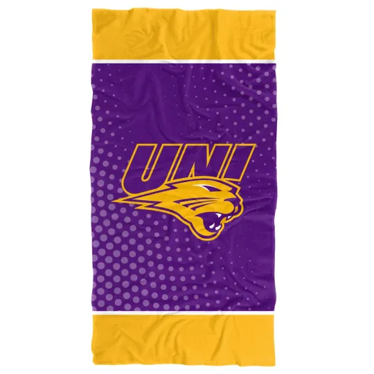 University of Northern Iowa Beach Towel/Bath Towel, 30"x60" Radial Dots