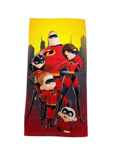 The Incredibles Beach Towel All Characters Lightweight Comfortable Cotton