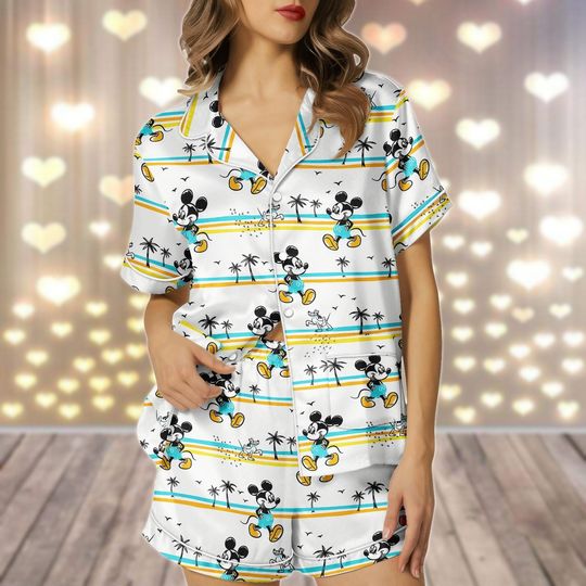 Mickey Mouse Pajamas Set, Disney Mouse Women Pajamas, Bridesmaids Matching PJs, Cartoon Pjs, Bridal Shower Pajamas, Gift For Her