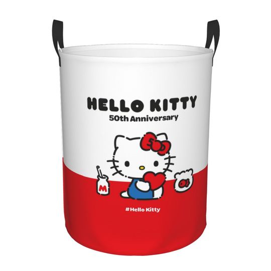 Hello Kitty 50th Anniversary Collapsible Laundry Basket for Kids Toys Storage
