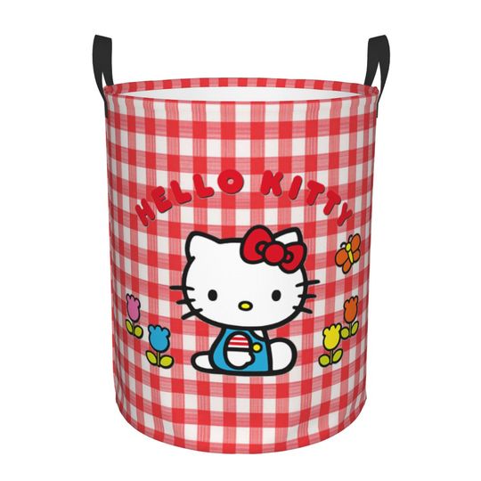 Custom Hello Kitty Laundry Basket - Foldable Large Clothing Storage Bin