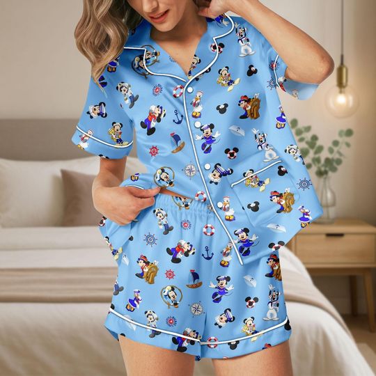 Disney Cruise Pajamas, Mickey Cruise Pajamas Set, Disney Family Cruise Bride Pajamas, Disney Nautical Pajamas Women, Bride Pajama