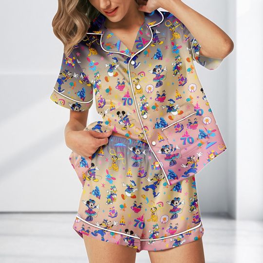 Disneyland 70th Anniversary  Pajamas, Disneyland 70th Anniversary Sleepwear, Theme Park Loungewear Gift for Her