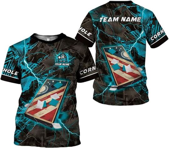 Custom Cornhole Shirt 3D Cornhole Player T-Shirt for Team Cornhole Shirt Funny