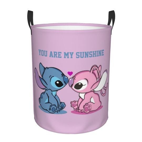 Stitch Anime Love Heart Laundry Hamper - Large Clothes Storage Basket for Kids