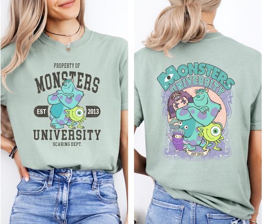 Monsters University Shirt, Monster Inc Tees, Disneyland Trip Shirts, Disney Cartoon Tees, Unisex Adult Kid T-shirt, Xmas Gift