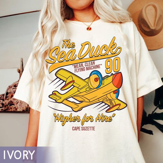 Vintage Disney TaleSpin Sea Duck Shirt, Higher for Hire Plane Tee, Cape Suzette 90s Cartoon Shirt, DuckTales Adventure Airplane Gift