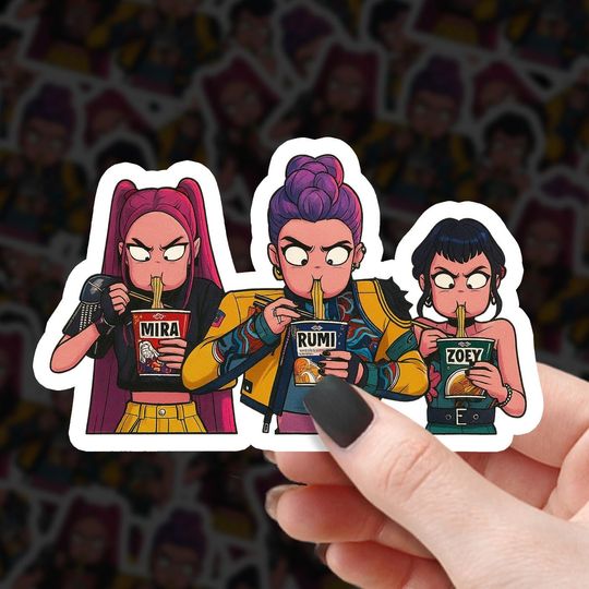 K-POP Demon Hunters Stickers - HUNTRIX - Zoey, Rumi, Mira