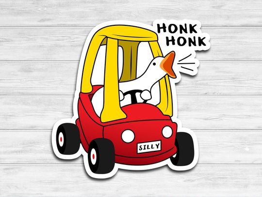 Silly Goose Sticker - Cute Duck Sticker for Car, Laptop, Phone, Toolbox, Hard Hat, Hydroflask, Water Bottle