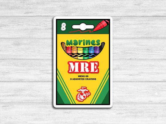 Crayon MRE Sticker | USMC Sticker | "Official Hobbyist of the USMC; License number 36323"