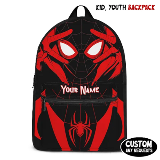 Custom Disney Spiderman Miles Morales Backpack, Kids School Bag, Custom Name Backpack, Cute Kids Backpack, Birthday Gift, Fun Travel Bag