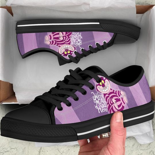 Alice in Wonderland Cheshire Cat Low Top Sneakers, Cheshire Cat Shoes