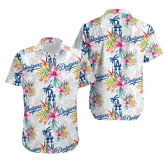 LA Hawaiian Dodgers Welcome Summer Shirt, LA Baseb Dodgers Team Beach Shirt