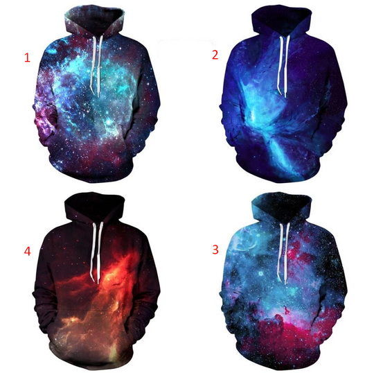 MENS 3D OVERSIZED HOODIE TOPS POLLOVER JUMPER SWEATSHIRTS CASUAL STARRY SKY COOL