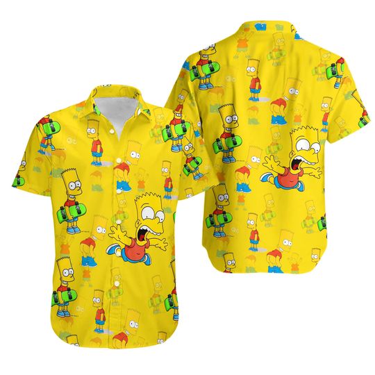 The Simpsons Empire With All Hawaiian, Summer Party Shirt, Buttom Down Shirt