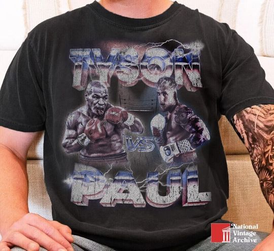 Vintage Mike Tyson vs Jake Paul Boxing Match T-Shirt - Limited Ear Bite Edition