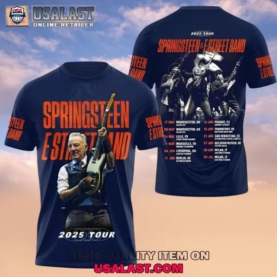 Bruce Springsteen E Street Band On Tour 2025 3D T-Shirt Gift For Fans