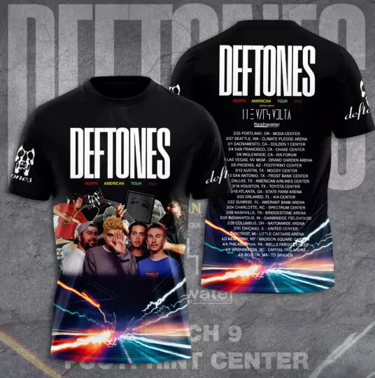 Deftone 2025 Tour Date 3D T-Shirt, Unisex All Size, Gift For Fans