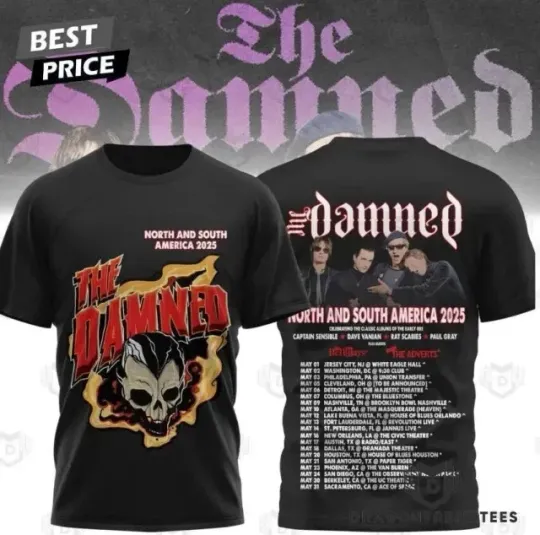 The Damned North And South American Tour 2025 3D T-Shirt