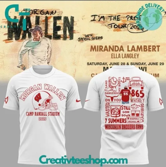 Wisconsin Badge Wallen Western I'm The Problem Tour 2025 3D T-Shirt