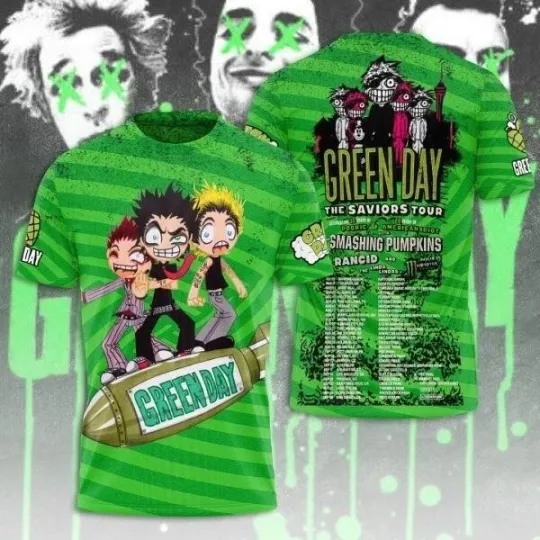 Greenday 3D Apparel Tour 2024 shirt 3d- cute funny - father day shirt 3d