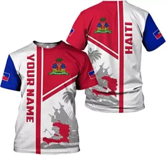 Personalized Haiti Shirt, Haitians Flag Pride Shirt, Haiti Shirts for Men & Wome