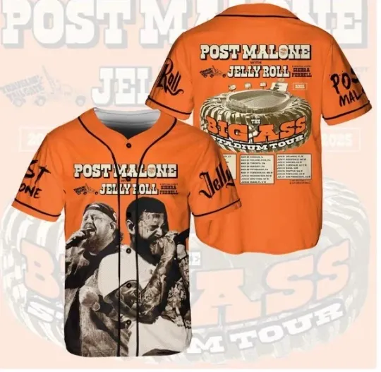 Post Malone Jelly Roll Tour Baseball Jersey baseball jersey