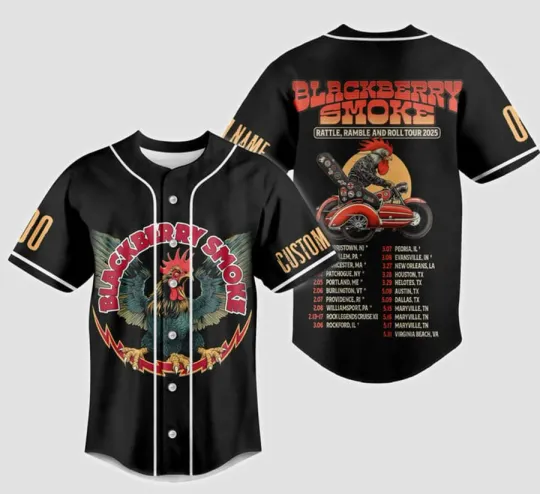 Blackberry Smoke Rattle Ramble And Roll Tour 2025 Baseball Jersey