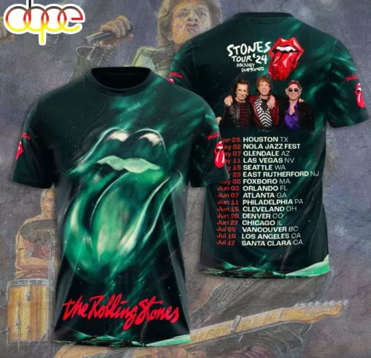 The Rolling Stones shirt 3D- printed 3D all printed 3d shirt new 3D gift