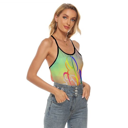 PassionFruits Be All-Over Print Women's Criss-Cross Open Back Tank Top