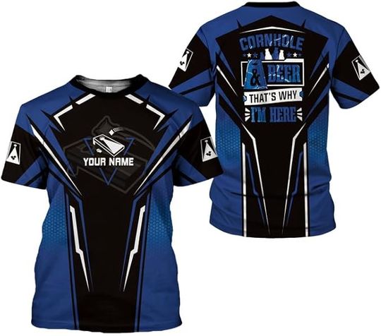 Custom Cornhole Shirt 3D Cornhole Player T-Shirt for Team Cornhole Shirt Funny