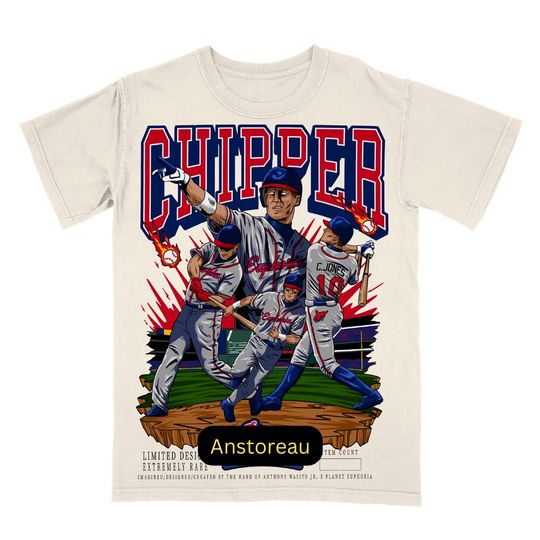 Vintage 90s Chipper Jones Shirt Homage Retro Classic Graphic Tee Bootleg Bestseller Unisex Sport Gift