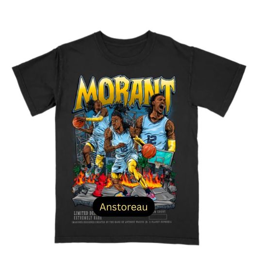 Vintage 90s Ja Morant Shirt Homage Retro Classic Graphic Tee Bootleg Bestseller Unisex Sport Gift