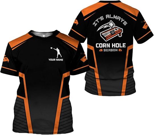 Custom Cornhole Shirt 3D Cornhole Player T-Shirt for Team Cornhole Shirt Funny