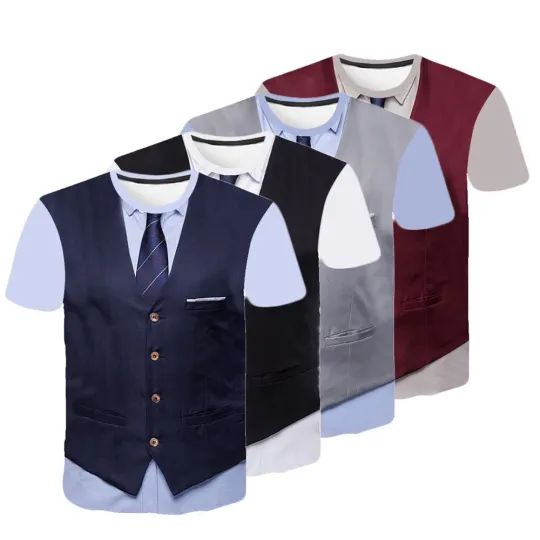 Graphics T-Shirt Tuxedo Men Mens O Neck Shirt Short Sleeve Summer 3D T