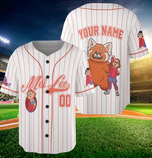 Pixar Turning Red Mei Lee Jersey Shirt, Disney Turning Red Baseball Jersey, Red Panda Cosplay, Disney Trip Shirt, Disney World Shirt