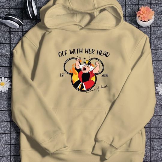 Queen Of Heart Hoodie Alice In Wonderland Villain Unisex Hoodie Off With Her Head Hoodie For Disneyland Disneytrip Disneyworld Vacation Gift