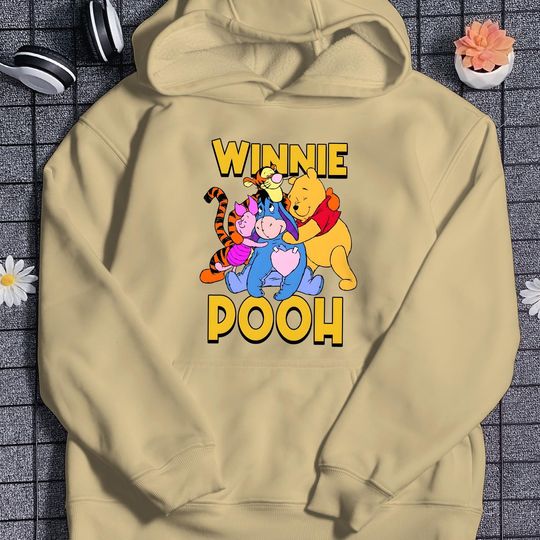 Retro Winnie The Pooh And Friends Hoodie Pooh Hoodie Pooh Bear Hoodie  Winnie The Pooh Hoodie Piglet Tigger Eeyore Pooh Shirt Gifts