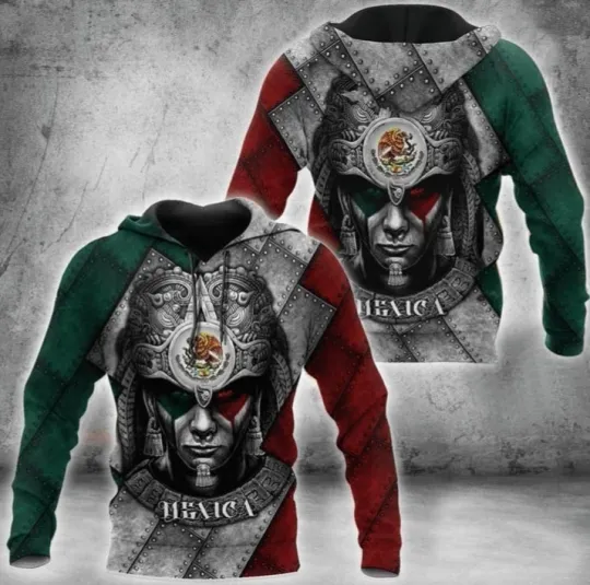 Personalized Mexico Aztec Hoodie, 3D All Over Printed Unisex Hoodie, Apparel