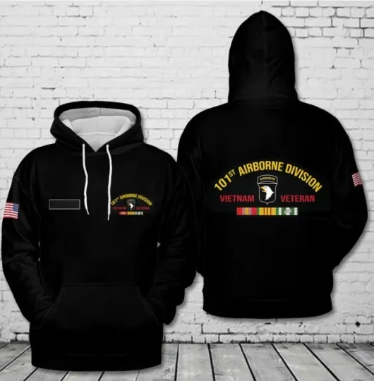 Custom Name US Army 101st Airborne Division Vietnam Veteran Hoodie 3D