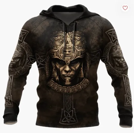 Design File Of Aztec Mexican Unisex Shirts, 3D All Over Print Aztec Hoodie Shirt