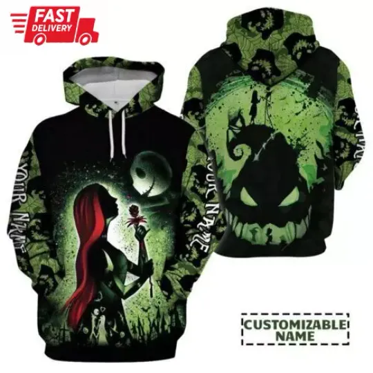 Personalized The Nightmare Before Christmas Jack And Sally 3D HOODIE Us Size